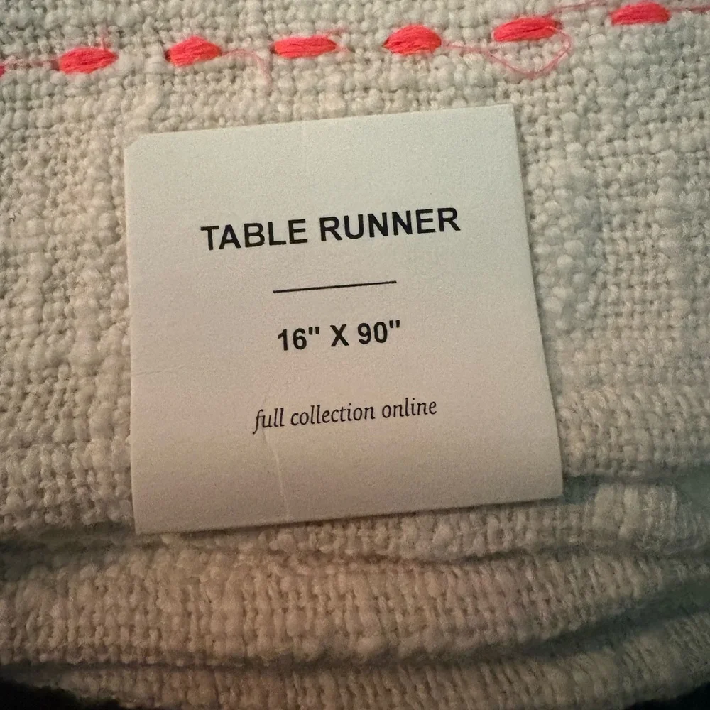 NWT Anthropologie Boho Textured Tassel Table Runner